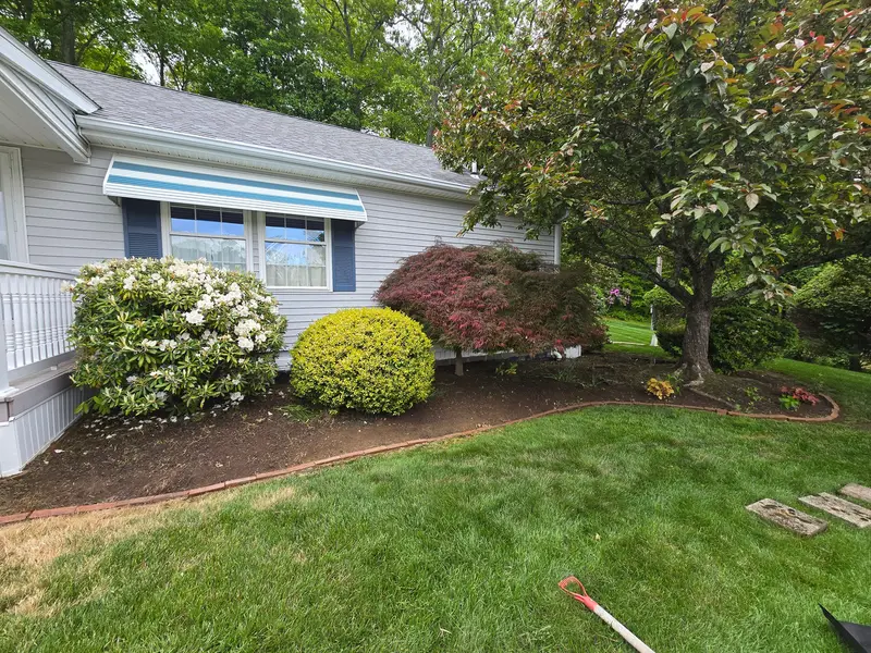 Front yard after a spring cleanup and bed refresh